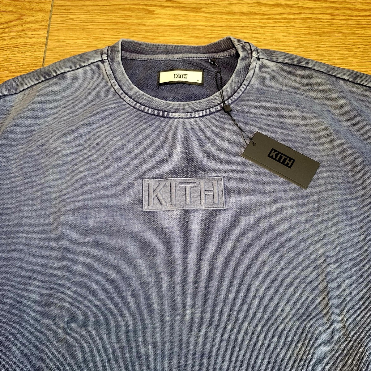 KITH Men's Indigo Redfield Pullover Sweatshirt Size XL Dark Indigo