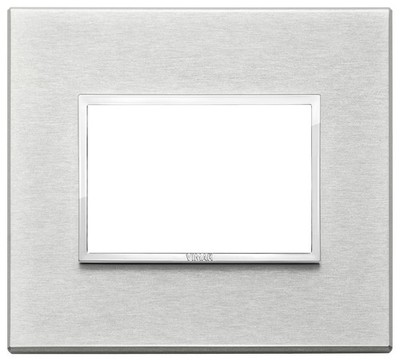 VIMAR Plana 21653.02 3M Plate 3 Modules Anodized Aluminum Primaries Grey Next