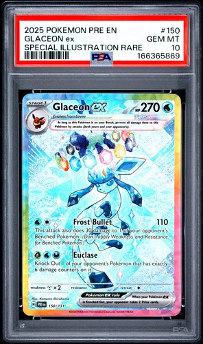 2025 POKEMON PRE EN-PRISMATIC EVOLUTIONS #150 GLACEON EX PSA 10