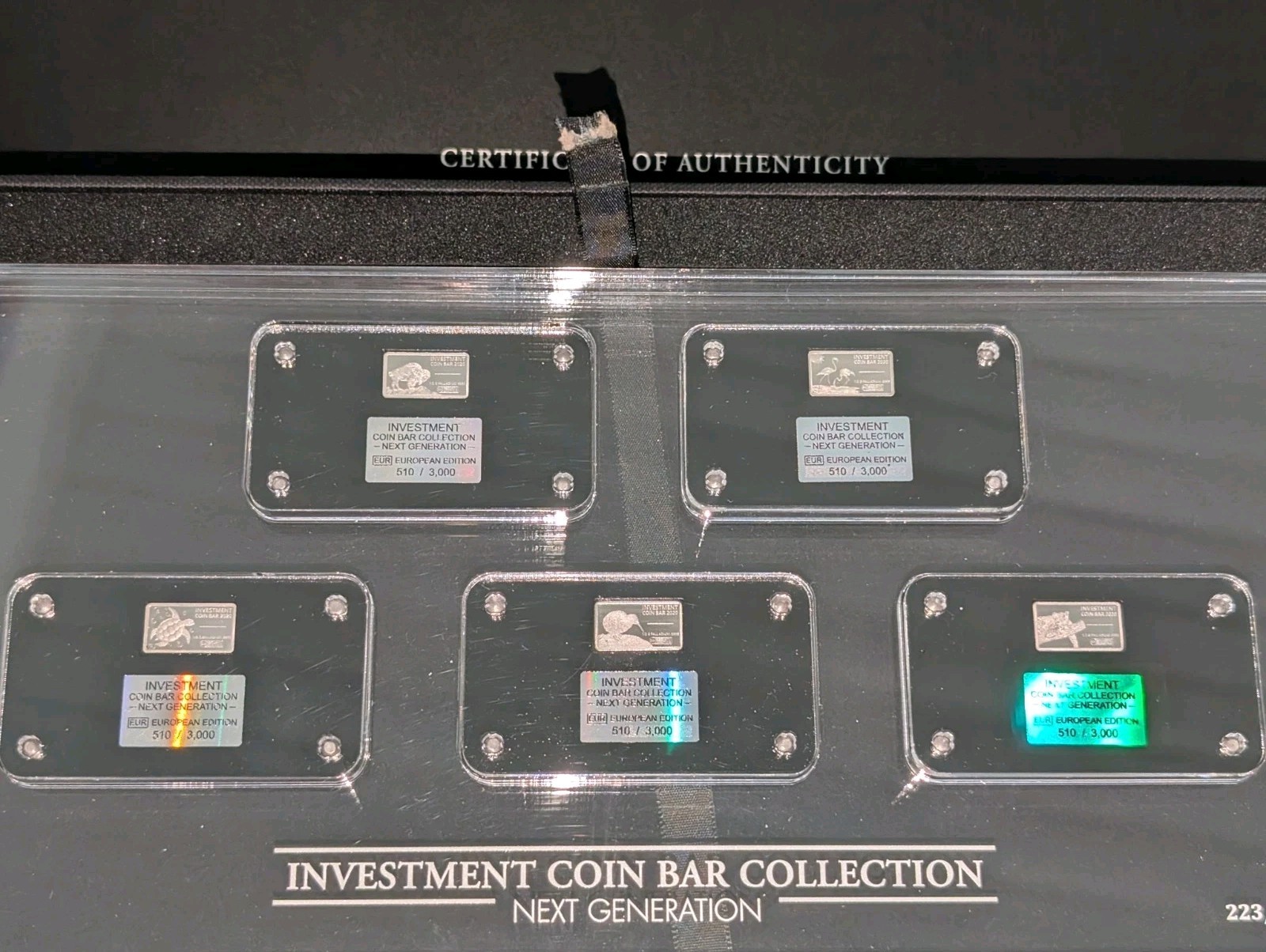 Barbados Palladium 5x1 Dollar je 0,5 Gramm Barren 2020 Investment Coin Bar Colle