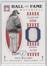 2021 National Treasures Hall of Fame Materials 93/99 Dick Williams HOF 0s6v