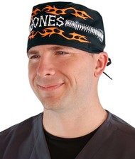 Classic Surgical Scrub Cap - Bones on Black