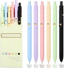 Ddaowanx Colored Gel Pens, 0.5mm 1 Count (Pack of 6), 6Pcs-Aesthetic Colors 