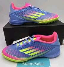 NEW Adidas Men's 12 F50 League TF Turf Soccer Blue Pink Multi Color IE1230