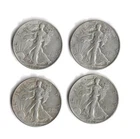 1946 Walking Liberty Half Dollar Lot Of 4 90% Silver 1.447 Troy OZ SW