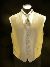 Formal Vest Full Back - Champagne Herringbone Vest VF705