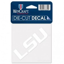 LSU Tigers White 4"x4" Car Decal NEW NCAA Auto Sticker Emblem
