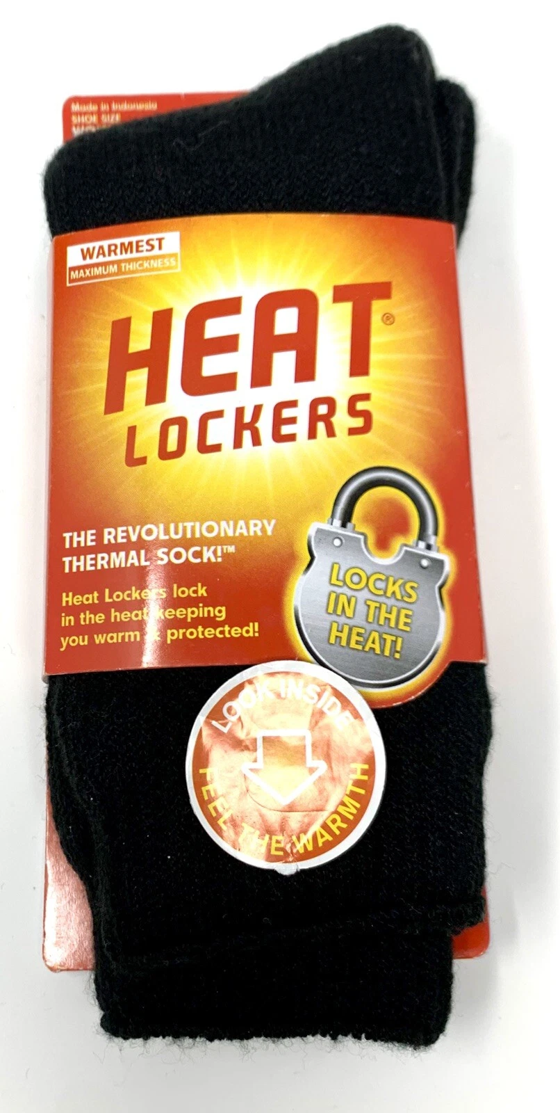 Heat Lockers Socks Shoe Size Women’s 5-9 Mens 4-8 XL Black Thick Warming