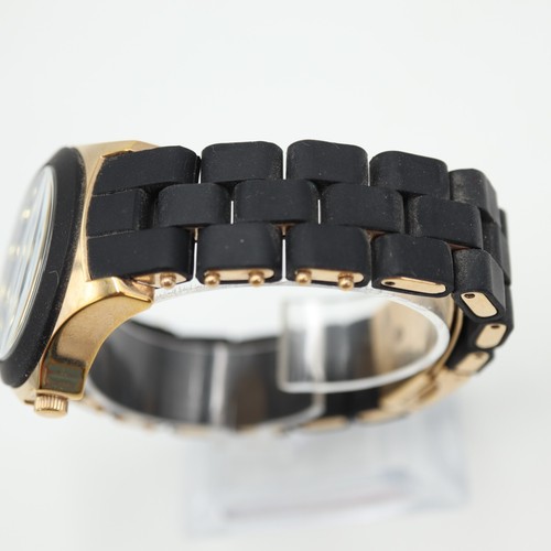 Marc Jacobs Ladies Watch 36mm Black Gold Pelly Rubber Style Strap MBM2540 Works - Picture 11 of 14