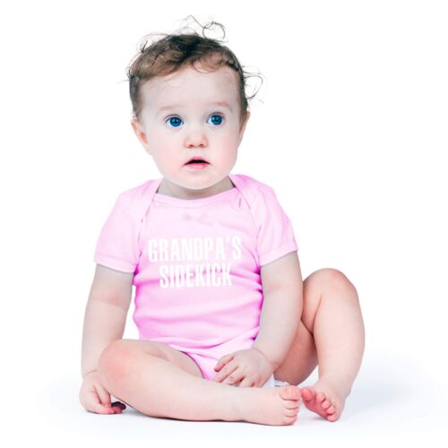 Grandpa's Sidekick Baby Bodysuit Cute Newborn Outfit Funny Boy Girl Grandpare... - Picture 2 of 4