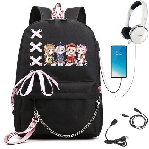 Mochila Genshin Impact Mochila Estudiante Bolso Escolar Mujer Niña Viaje Exterior Bolso - Imagen 2 de 46
