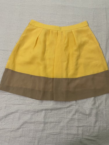 J.Crew Damen gelb khaki Rock Plissee zwei Seitentaschen Größe 6 De Segunda Man - Bild 4 von 9