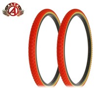 ALTA Bicycle 26" x 1.75" RED GUM WALL COMP III (2) FREESTYLE BMX TIRES BIKES.