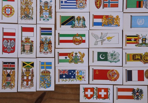 Tarjetas con fotos de Brooke Bond - banderas y emblemas del mundo - álbum sin usar y conjunto completo - Imagen 18 de 20