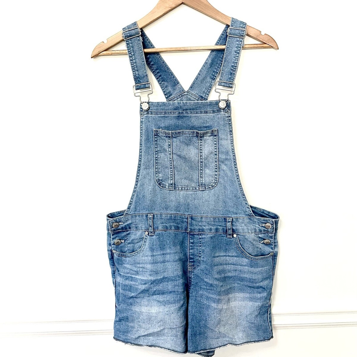 Jean Overall Shorts Women’s 11 Juniors Country Girl Stretch Denim Beachy  Cowgirl