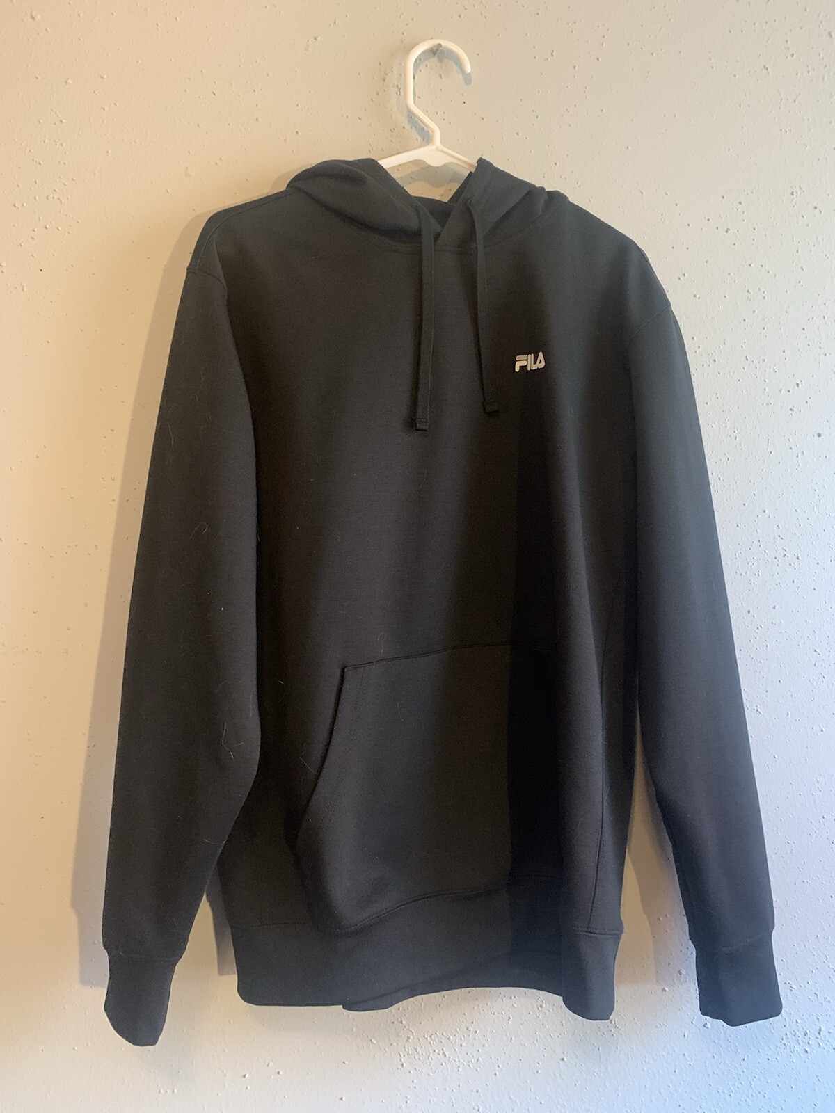 FILA Felpa con Cappuccio Uomo Pullover Tasca Canguro Nero M
