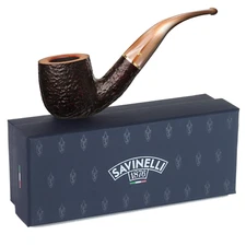 Savinelli Roma Lucite 622 KS, Bent Billiard Briar Tobacco Pipe, 6mm Filters