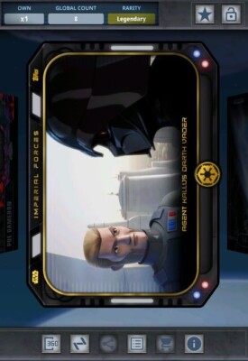 Star Wars Card Trader Legendary Imperial Forces Gold Kallus & Darth Vader 8cc