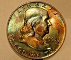 1963-D FRANKLIN HALF DOLLAR TONED ID NO. D-44