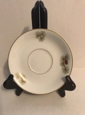 Fukagawa Arita Pine Cone - 5.5" Saucer Hand Painted Green and Gold