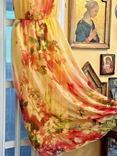 Splendid Jenny Yoo summer floral xs lined dress multicolor silk watercolor style