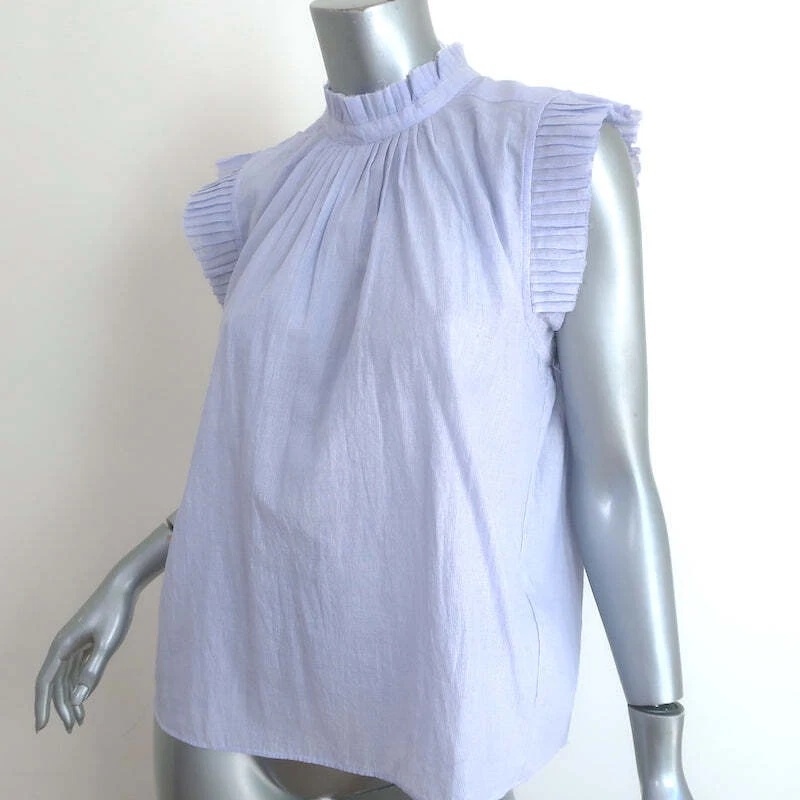 ОПРАВА Raw края оборки верхний светло-синий в тонкую полоску хлопок размер средний - Изображение 2 из 4