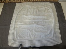 VTG Baby Blanket - White Girl Crib Christening Soft Orlon Textured 1950s