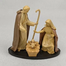 Vintage Plastic Nativity Scene Made in Italy - 3.5" Wide, Brown/Cream, Creche