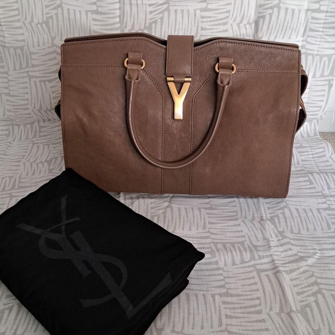 Yves Saint Laurent Cabas Chyc Leather Hand Bag Brown Used Made in  