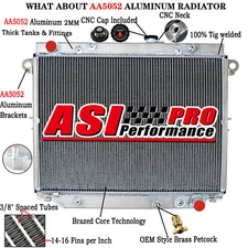 4-Row Aluminum Radiator For 1998-2007 Toyota Land Cruiser Lexus LX470 4.7L V8