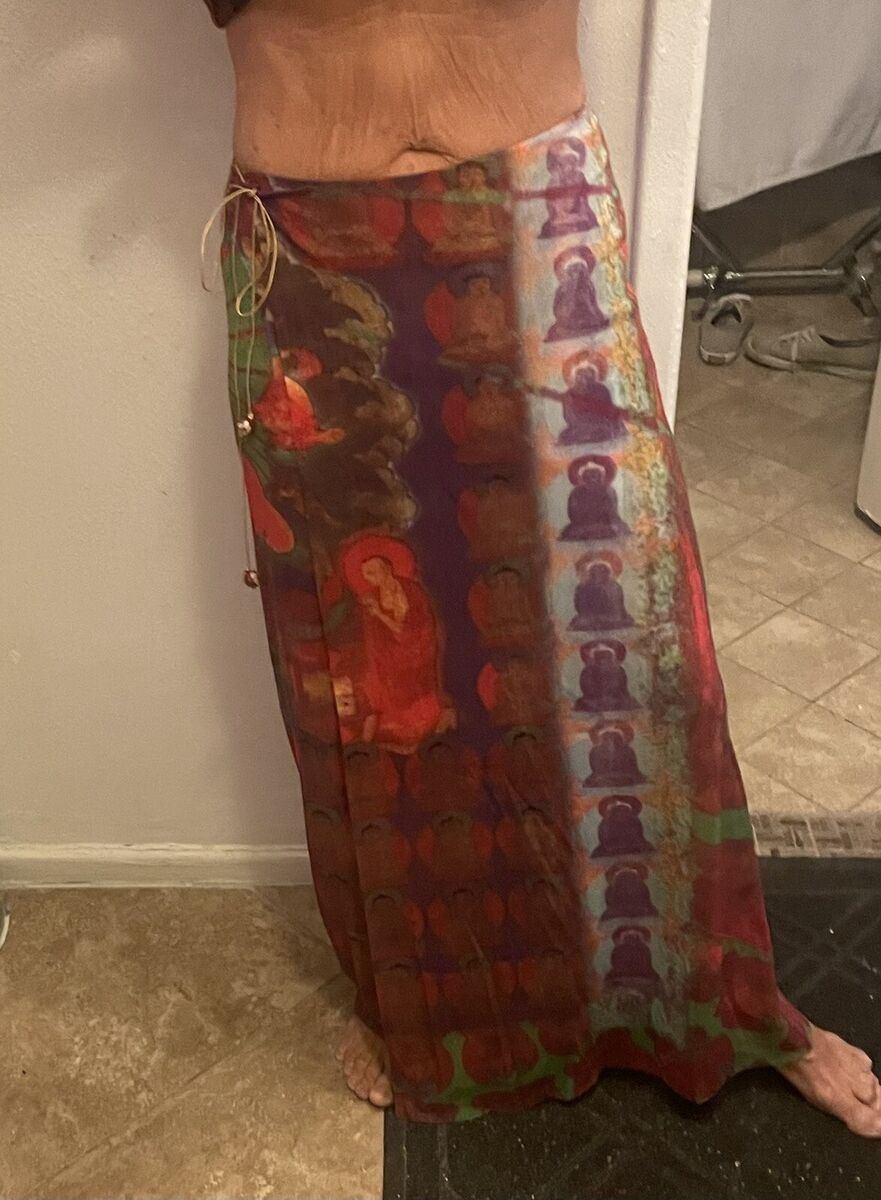 90s NOS Vintage Vivienne Tam Iconic Buddha Wrap Skirt Size 0 90s NOS Vintage Vivienne Tam Iconic Buddha Wrap Skirt Size 0