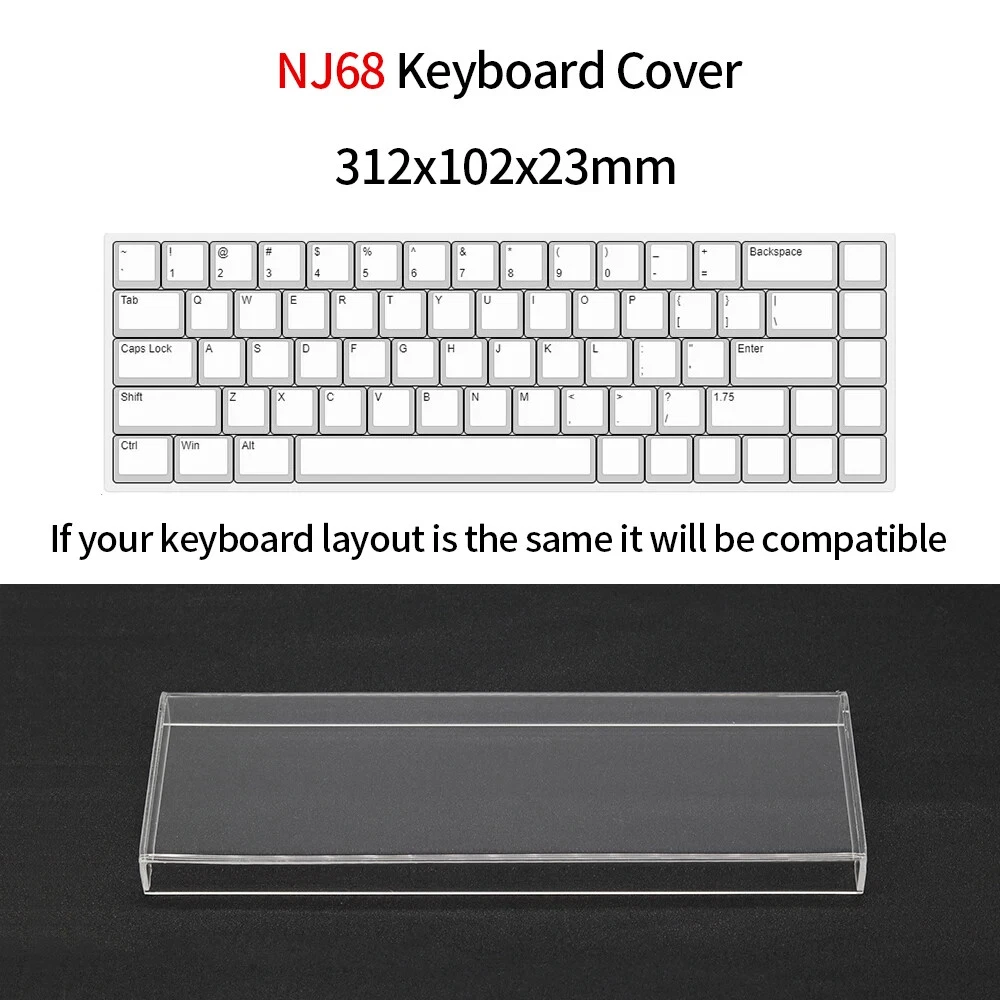 Acrylic Mechanical Keyboard Dust Cover Waterproof for 65% 75% Keyboards