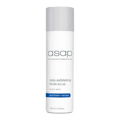 ASAP Daily Exfoliating Facial Scrub 200ml w Glycolic Acid AHAs NonPlastic Beads
