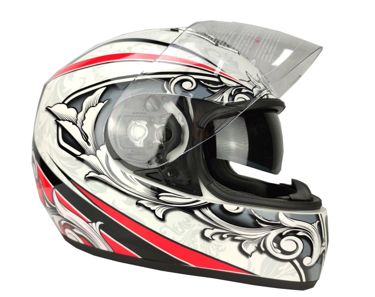 Casco Integrale da Moto con Visierino Occhialini Occhiali DVS per