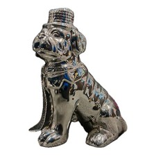 Ornamento cane toro lucido argento bling arredamento casa pezzo spettacolo