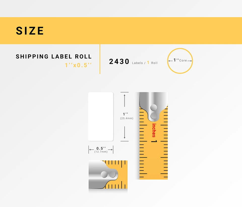ZEBRA / ELTRON 1x0.5 (1" x 1/2") Direct Thermal Labels - (10) Rolls of 2430 - Image 3 of 4