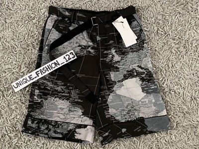 SACAI WORLD MAP TECH SHORTS JP 2 S M 30 32 BLACK SS20 BLACK RRP  