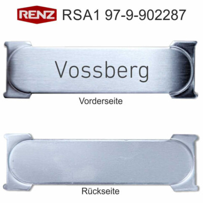 Renz Edelstahl Namensschild RSA1 mit Gravur Beschriftung 97-9-90228