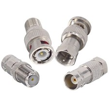 F to BNC Connector Kit Coax Connectors for CCTV Video Application 4 PCS