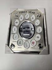 Baby First Year Silver Picture Frame, Malden Intl 7.5  x 10   13 openings