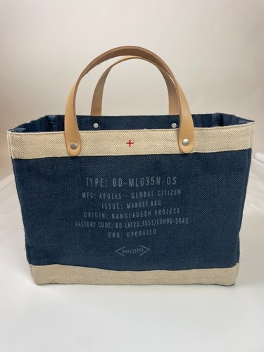 Apolis Global Citizen Jute Market Tote Bag Navy Jute- Wilmington NC - Picture 4 of 7
