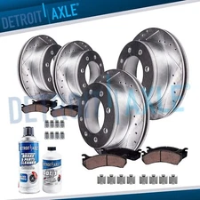 10pc Front & Rear DRILLED Rotors + Ceramic Brake Pads for Dodge Ram 2500 3500