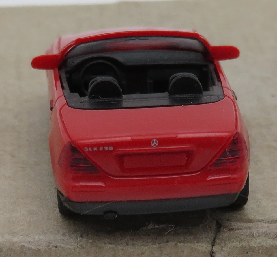 MICRO HERPA HO 1/87 MERCEDES SLK 230 ROADSTER OUVERT ROUGE #032148 NO BOX - Photo 4/4