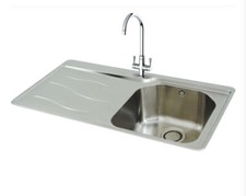CARRON PHOENIX MAUI 90 1 BOWL STAINLESS STEEL KITCHEN SINK - RIGHT HAND DRAINER