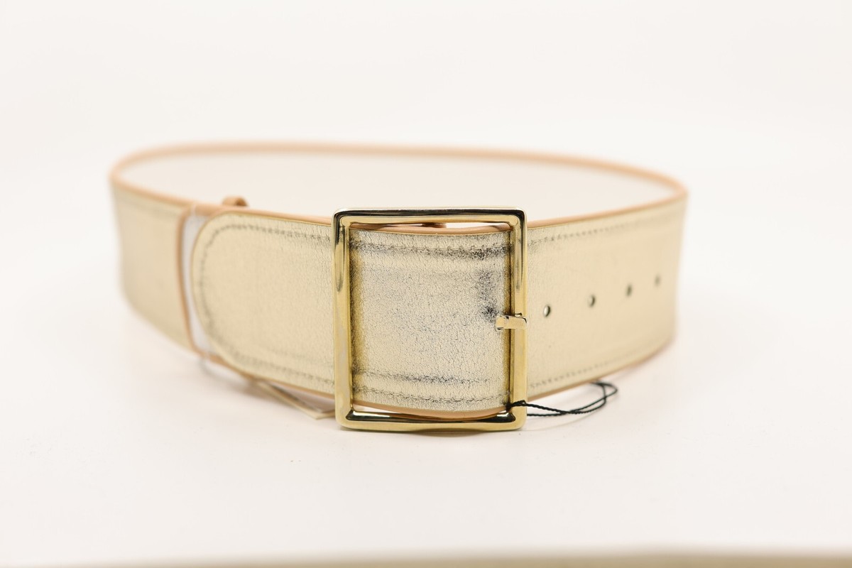 NWT Alice + Olivia By Stacey Bendet metallic gold thick leather belt NWT Alice and Olivia by Stacey Bendet Leather Belt SZ Small  main image 4