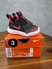 Nike Flex Runner Toddler Size 3C AT4665 607 Red Black Child Sneaker Slip On Shoe