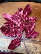 vintage millinery 1940s velvet leaves hand wrapped 1 spray pomegranate Japan