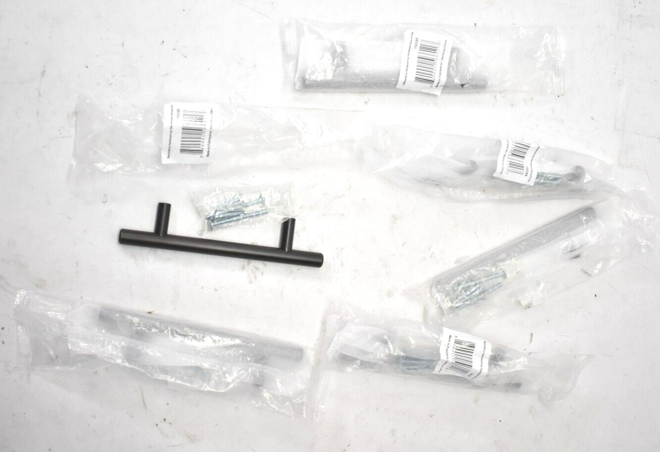 Lot of 6 Hardware Resources 3-3/4" Center To Center Cabinet Bar Pulls 156DBB4