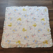 Vintage Baby Blanket Quilt Comforter Lion Elephant Pony Horse Star Polka Dot