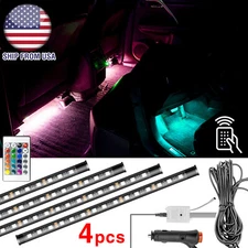 Car Interior Accessories RGB 60LED Floor Decorative Atmosphere Strip Lamp Light.
